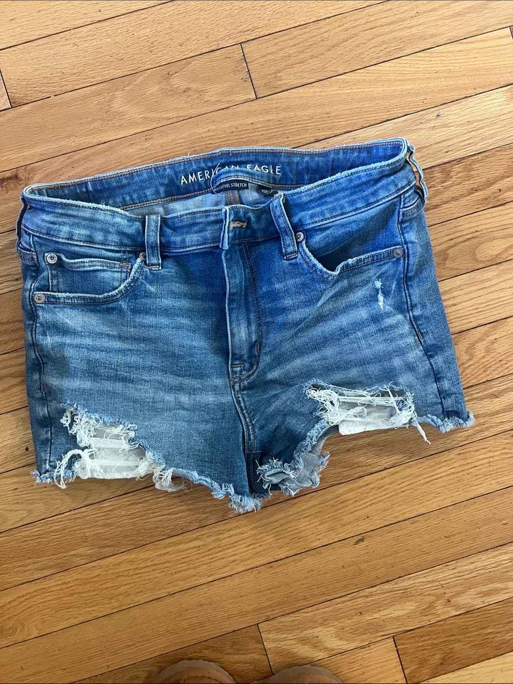 American Eagle Outfitters Blue Distressed Denim Cutoff Shorts